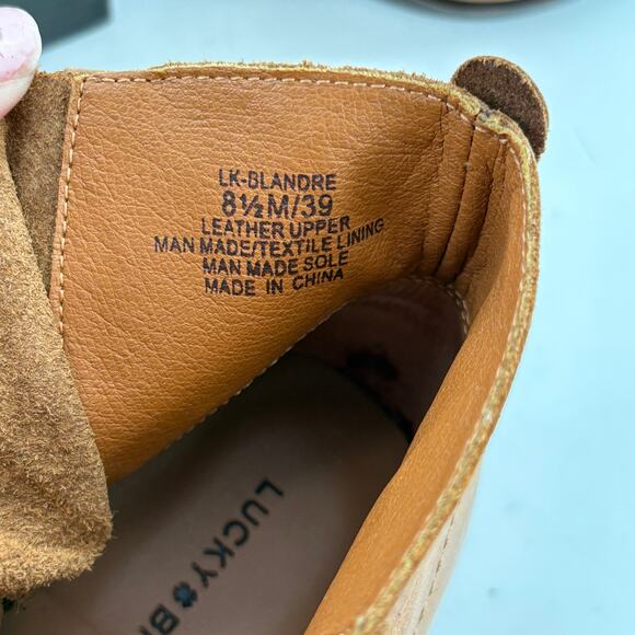 LUCKY BRAND Blandre Ankle Boots 8.5 Brown Tan NWOT Ankle Booties Western Leather - Picture 6 of 6